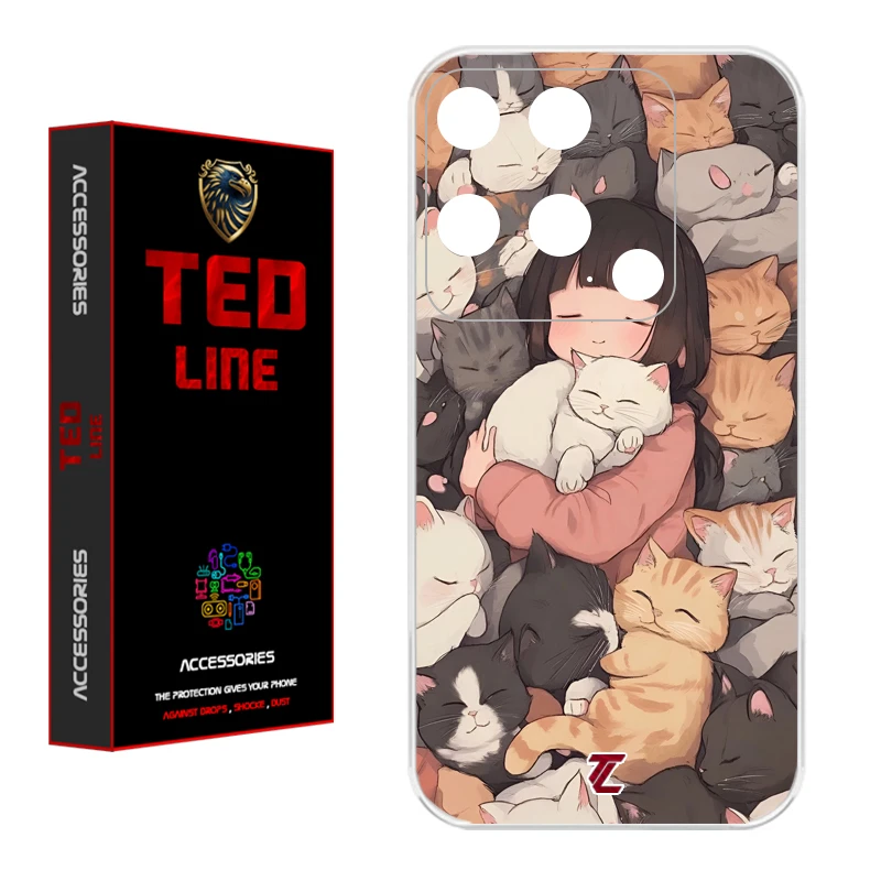 کاور تدلاین طرح گربه کد 1171 مناسب برای گوشی موبایل شیائومی Redmi 10C / Poco C40