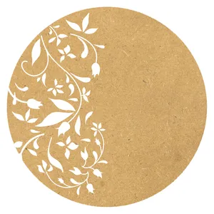 اسلایس چوبی مدل بیس رنگ نقاشی و رزین طرح گل Circle40 کد BS21