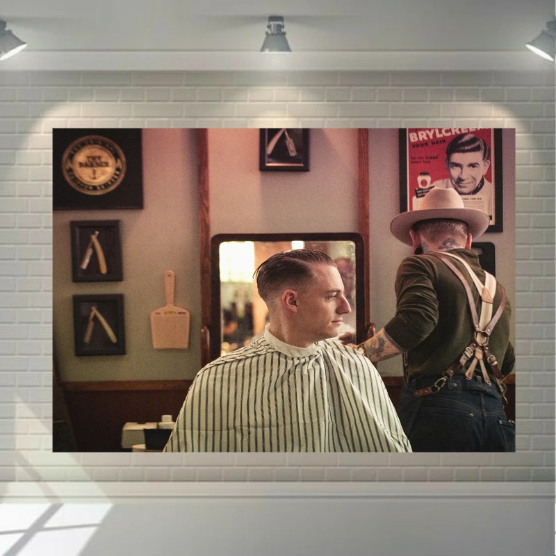 تابلو بوم طرح آرایشگاه مردانه مدل اروپایی کد GR272