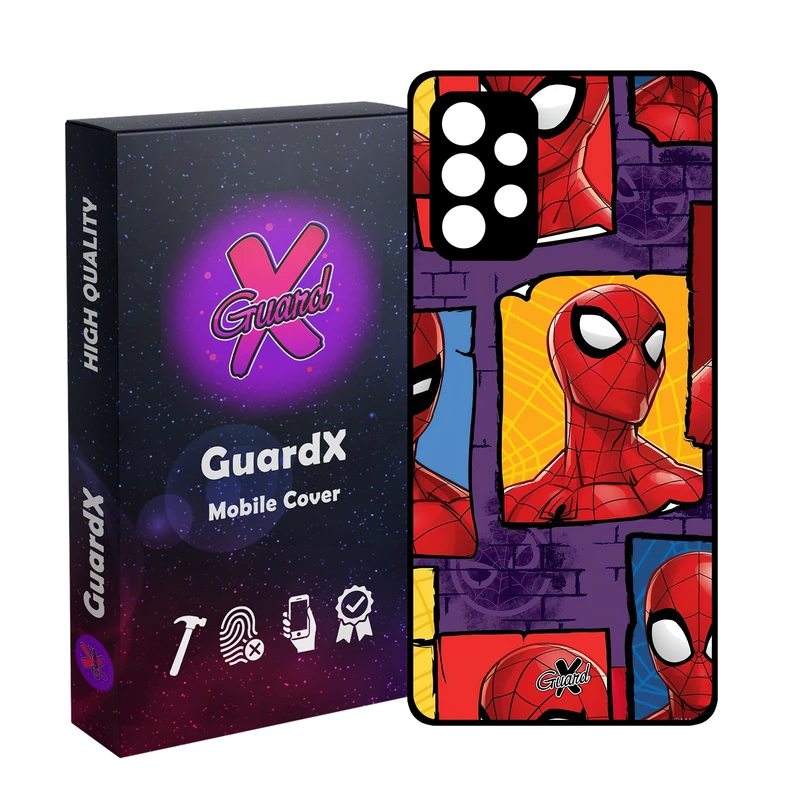 کاور گارد ایکس طرح مرد عنکبوتی مدل Glass10501 مناسب برای گوشی موبایل سامسونگ Galaxy A52/A52S