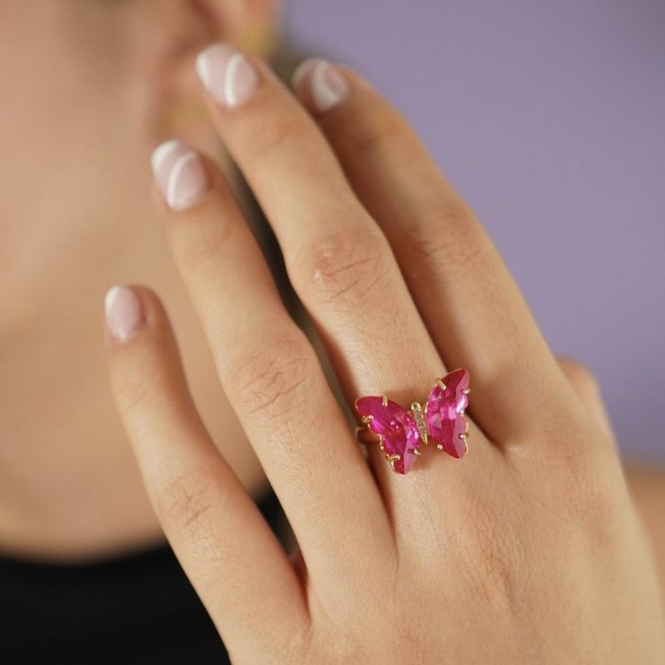 انگشتر زنانه مدل پروانه عاشق کریستالی کد 385 انگشتر زنانه مدل پروانه عاشق کریستالی کد 385