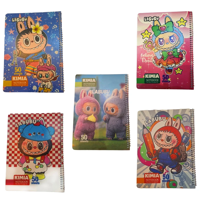 دفتر مشق 50 برگ کیمیا مدل لبوبو کد gr بسته 5 عددی