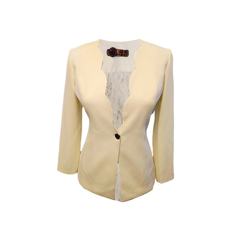 کت زنانه مدل پشت گیپور رنگ نباتی