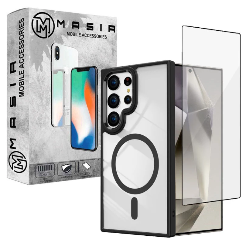 کاور مگ سیف مسیر مدل Color Magsafe Full Protector مناسب برای گوشی موبایل سامسونگ Galaxy S24 Ultra به همراه محافظ صفحه نمایش