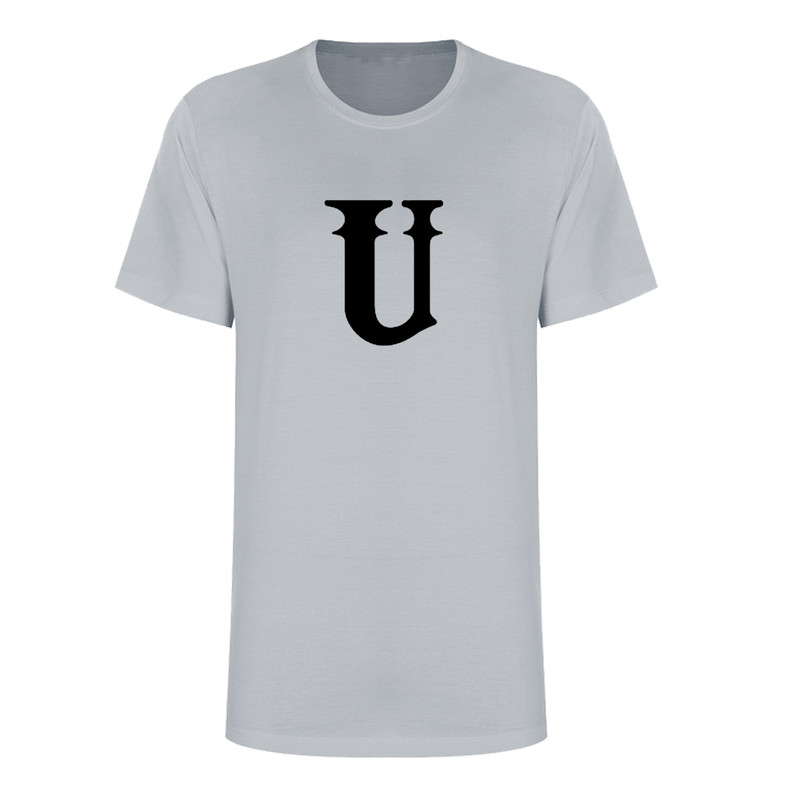 تی شرت آستین کوتاه زنانه مدل حرف U کد L256 رنگ طوسی