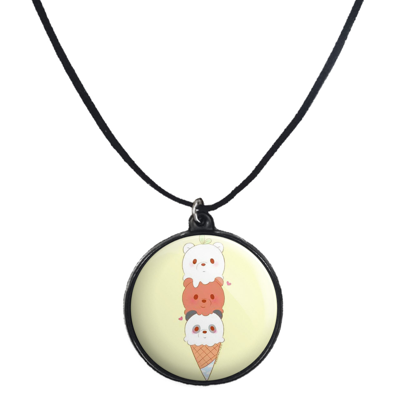 گردنبند پرمانه طرح خرس‌های کله‌فندقی کد pmb.10165 مدل دو طرفه