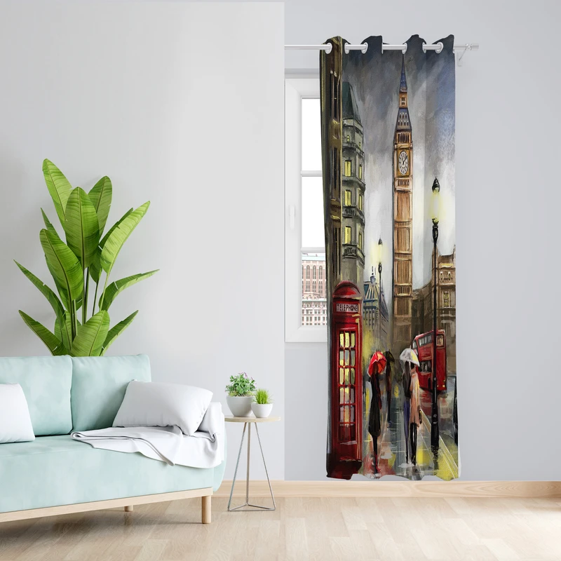 پرده طرح لندن مدل مخمل پانچی کد L 335 Z سایز 140x200 سانتی متر