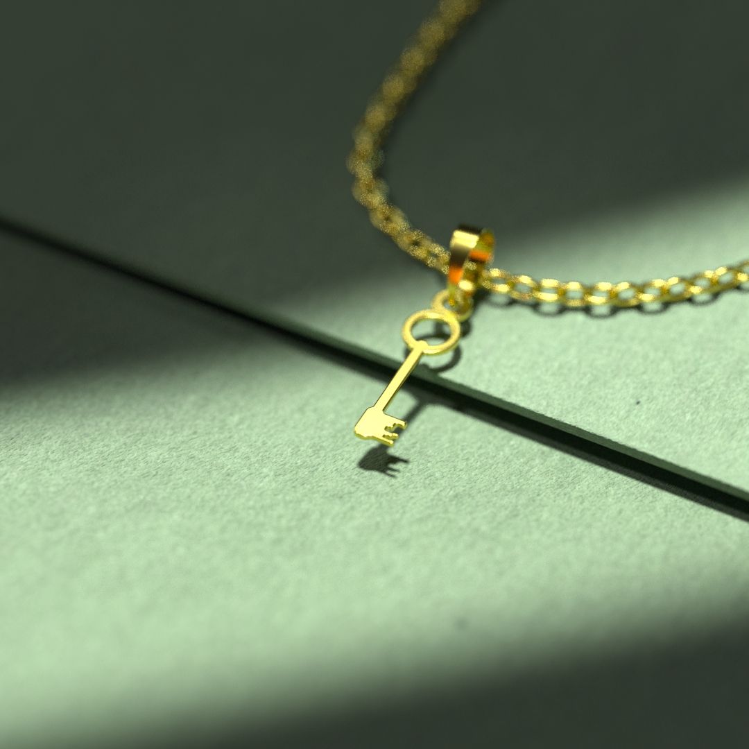 گردنبند طلا 18 عیار زنانه مدوپد مدل کلید کد F3-1-1018 -  - 2