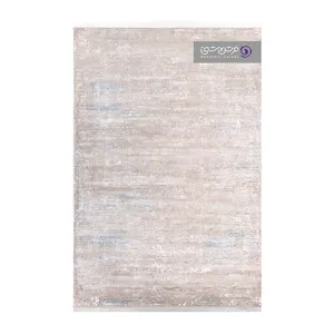 فرش ماشینی 1200 شانه فرش بهشتی زمینه کرم حاشیه کرم-آبی مدل آمیتیس 7502