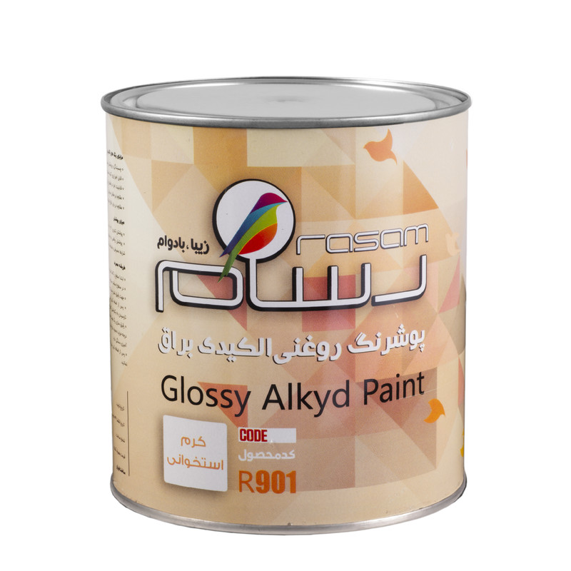 پوشرنگ روغنی آلکیدی کرم استخوانی رسام کد R901 حجم 3.78 لیتر