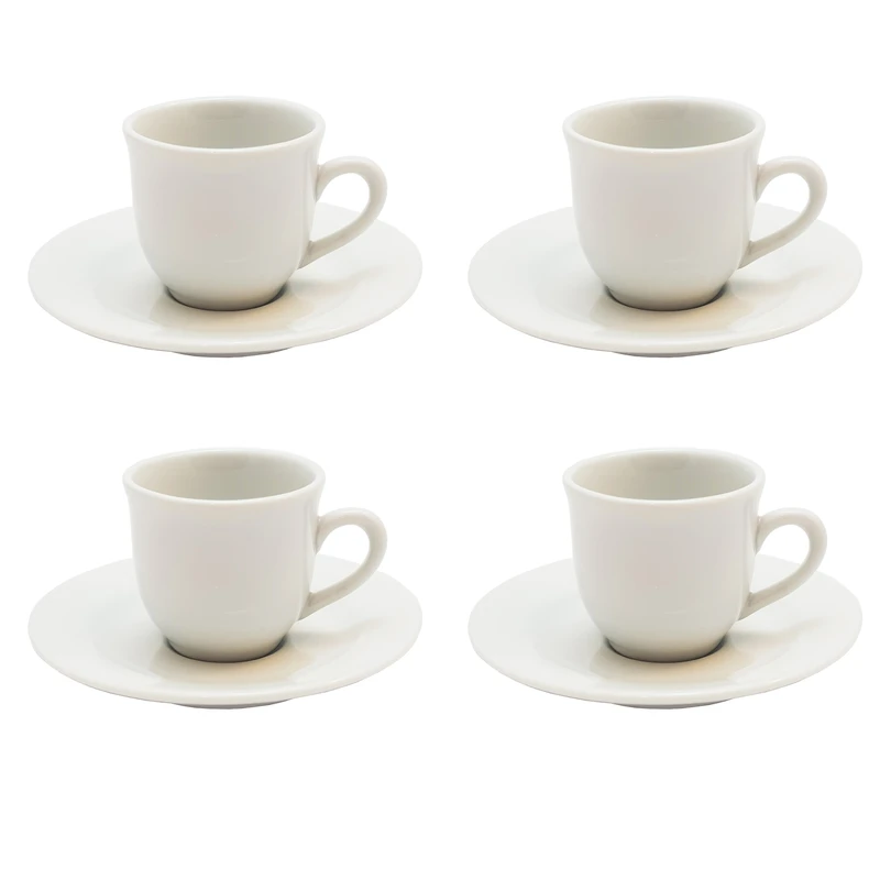 ست فنجان و نعلبکی 8 پارچه شرکت صنایع چینی تقدیس مدل قهوه هتلی کد 4