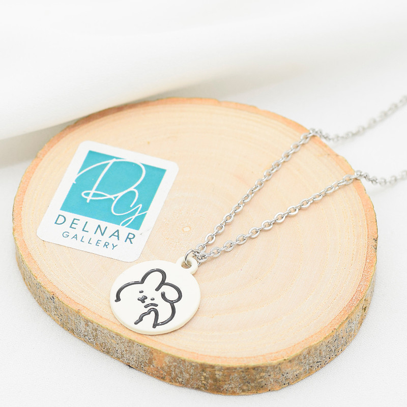 گردنبند دخترانه دلنار گالری مدل استیکر خرگوش بامزه