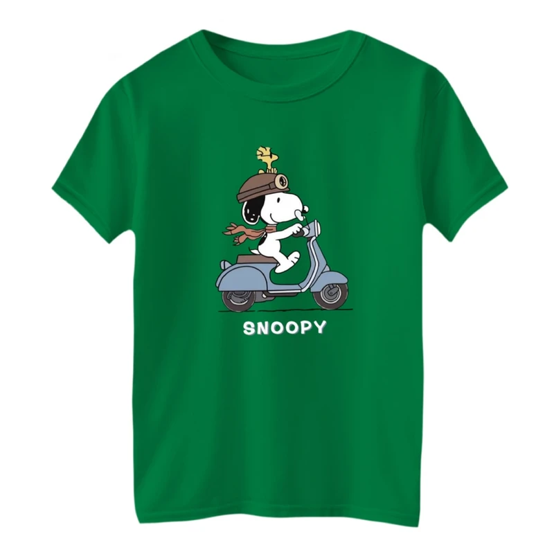 تی شرت آستین کوتاه بچگانه مدل اسنوپی موتور سوار