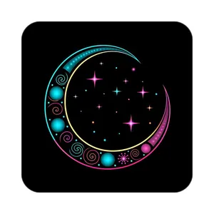 زیر لیوانی کاکتی طرح ماه و ستاره مدل mp53076