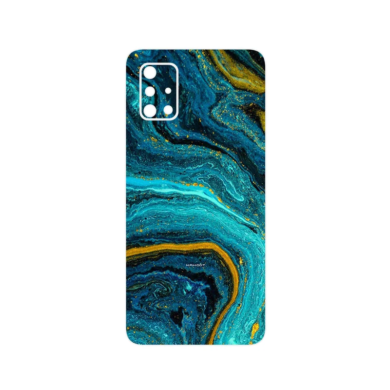 برچسب پوششی ماهوت مدل Turquoise marblewith golden streaks مناسب برای گوشی موبایل سامسونگ Galaxy A71