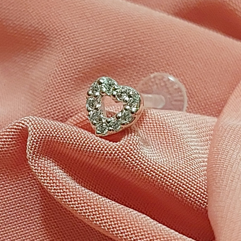 پیرسینگ نقره زنانه آی ام مدل قلب پیرسینگ نقره زنانه آی ام مدل قلب