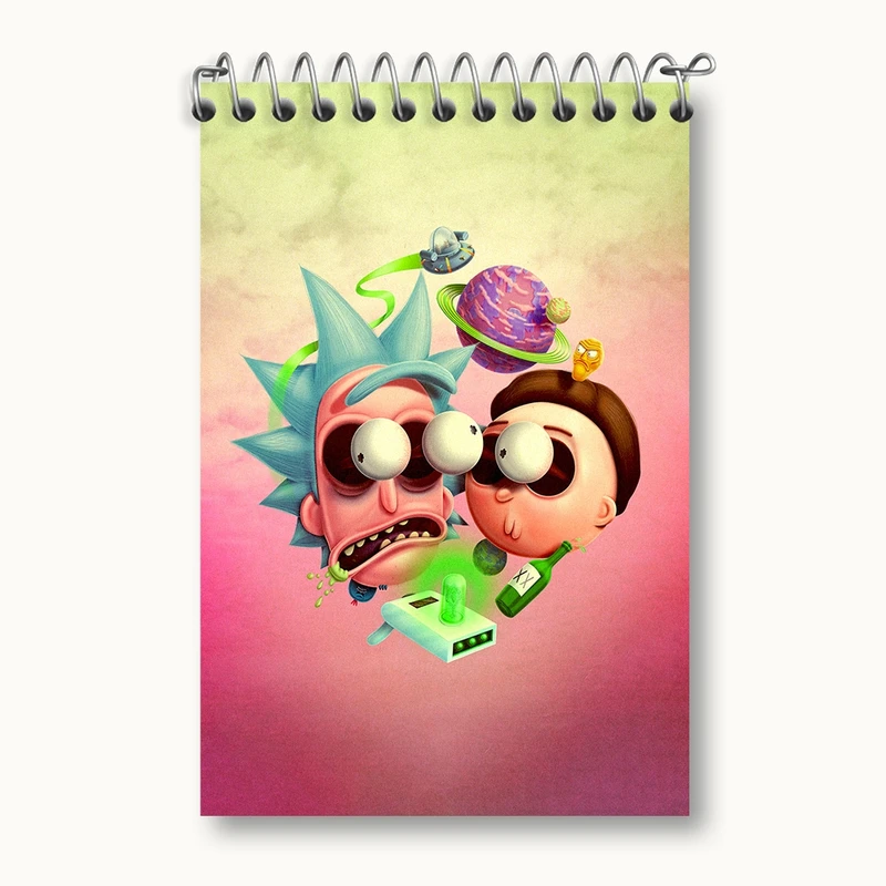 دفتر یادداشت 50 برگ خندالو مدل ریک و مورتی (Rick and Morty) کد F136