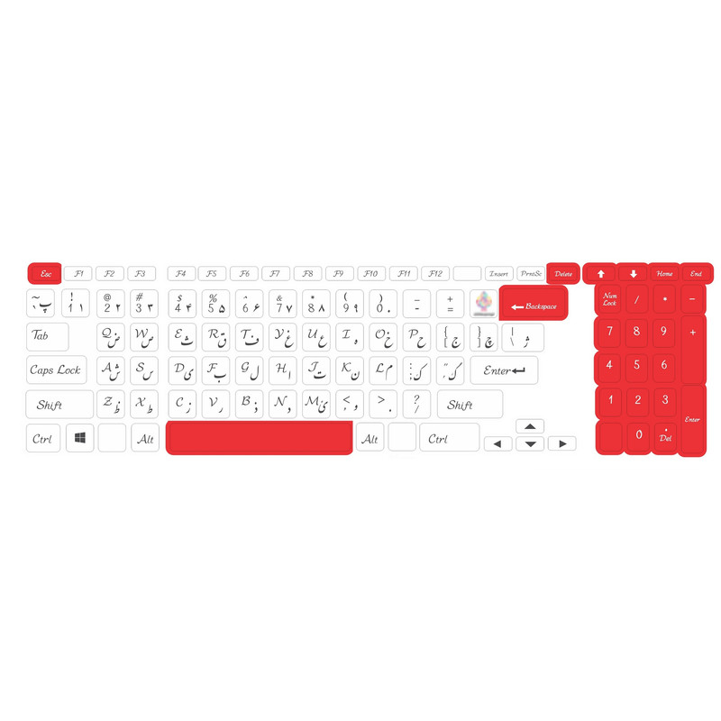 برچسب کیبورد حروف فارسی کد 086
