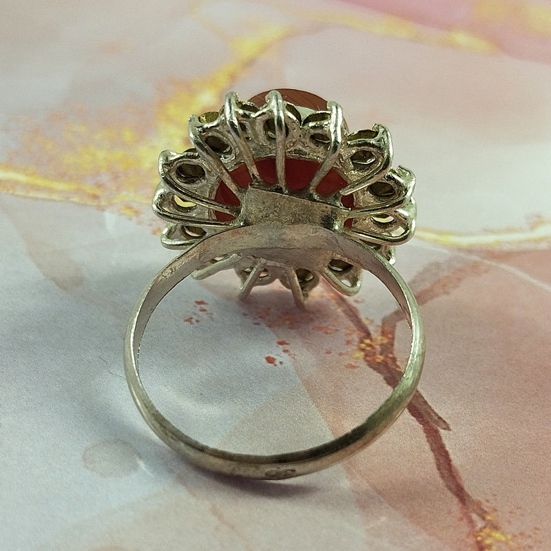 انگشتر نقره زنانه سلین کالا مدل عقیق یمنی کد 52