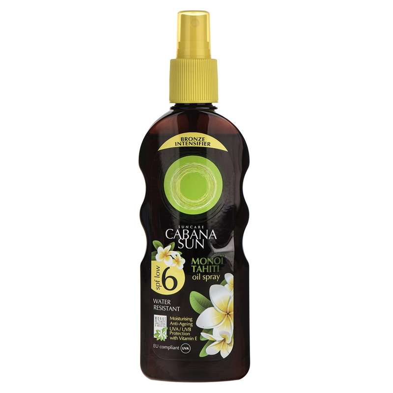 اسپری برنزه کننده روغنی کابانا سان مدل Monoi Tahiti Spf6 حجم 200 میلی لیتر