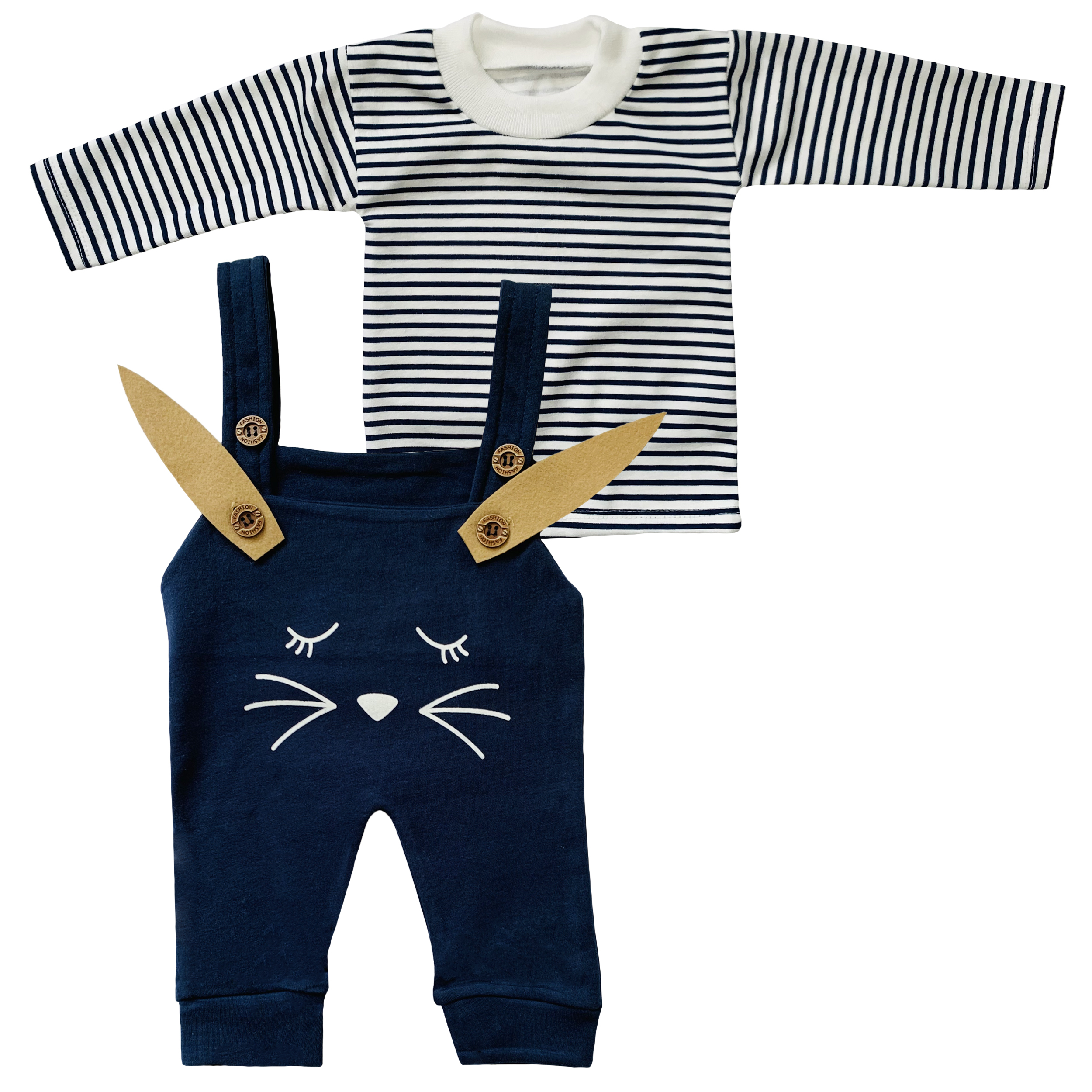 ست تی شرت و سرهمی نوزادی طرح خرگوش کد FF-199