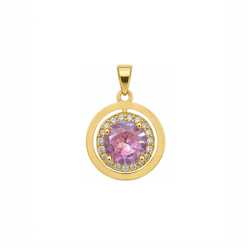 آویز گردنبند طلا 18 عیار زنانه مان گالری مدل دایره سواروسکی کد MD01-0037800