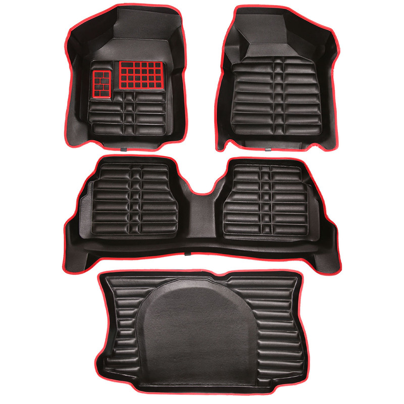 کفپوش پنج بعدی خودرو مدل نواردار مناسب برای تیبا2 به همراه کفپوش صندوق