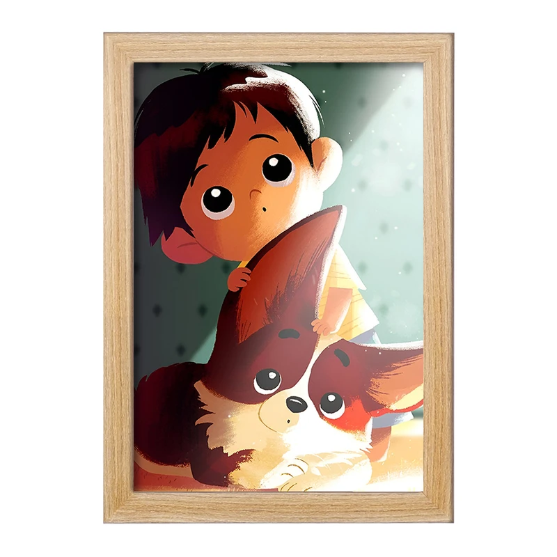 تابلو خندالو مدل پسر و روباه کد F10951