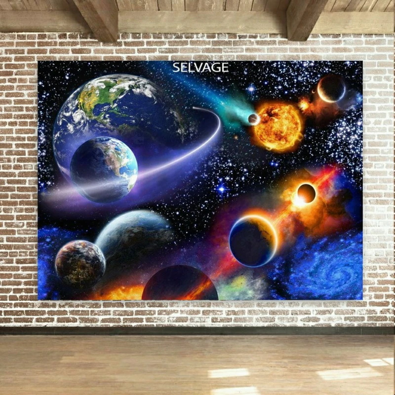 پوستر پارچه ای طرح کهکشان مدل سیارات رنگی کد SDP4903