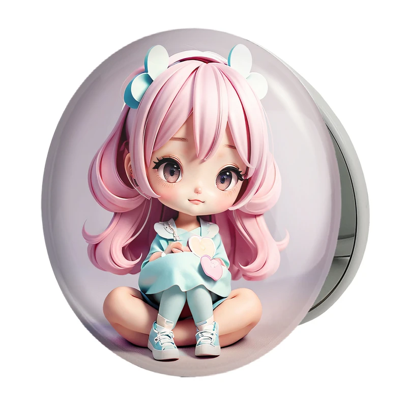 آینه جیبی خندالو طرح دخترانه (Girlish) مدل تاشو کد 36884