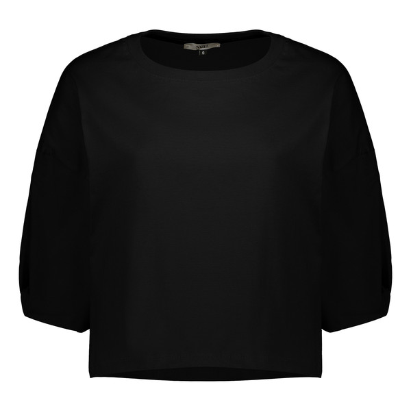 کراپ تی شرت آستین کوتاه زنانه نیزل مدل 0690-002 رنگ مشکی