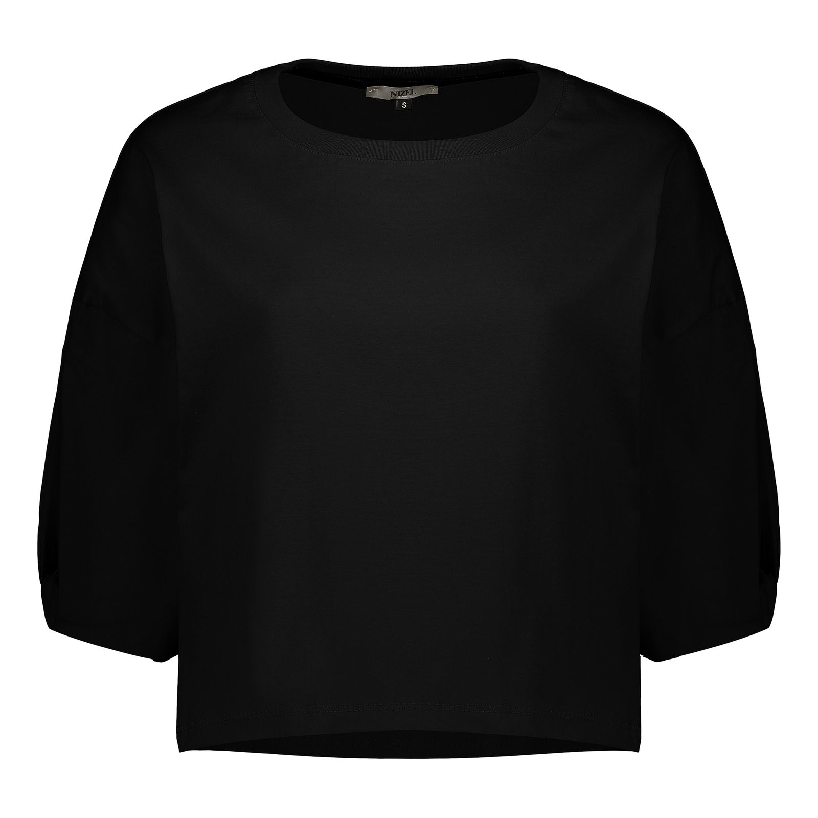 کراپ تی شرت آستین کوتاه زنانه نیزل مدل 0690-002 رنگ مشکی -  - 1