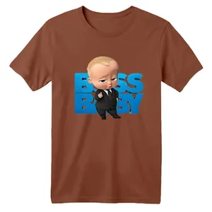 تی شرت آستین کوتاه بچگانه مدل بچه رئیس کد ۱ رنگ موکایی