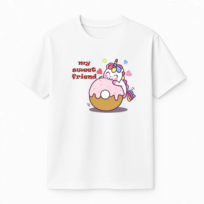 تی‌شرت آستین کوتاه دخترانه مدل یونیکورن کد v2 