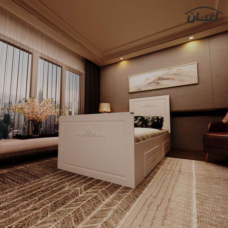تخت خواب یکنفره اعیان مدل FH400 سایز 90x200 سانتی متر