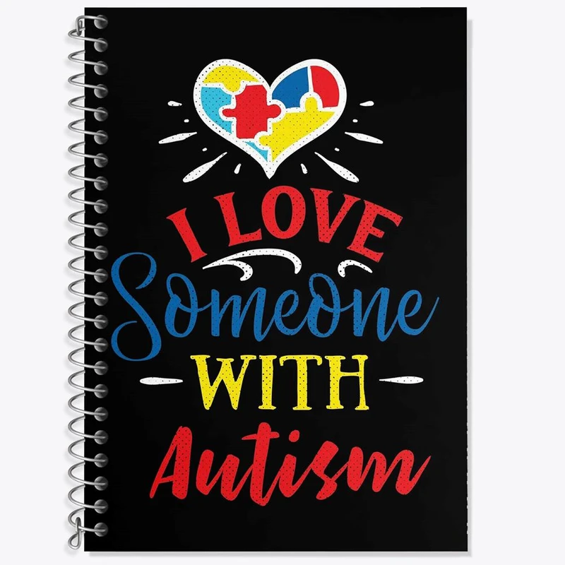 دفتر زبان 50 برگ خندالو مدل سه خط طرح اتیسم Autism کد 26738