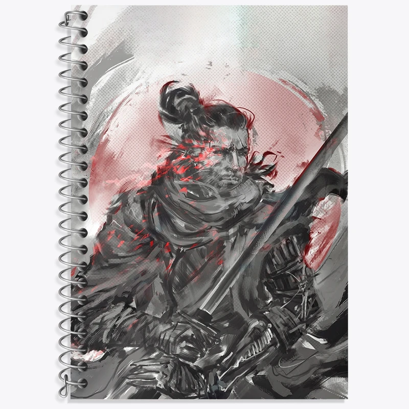 دفتر زبان 50 برگ خندالو مدل سه خط طرح بازی سکیرو (sekiro) کد 31703