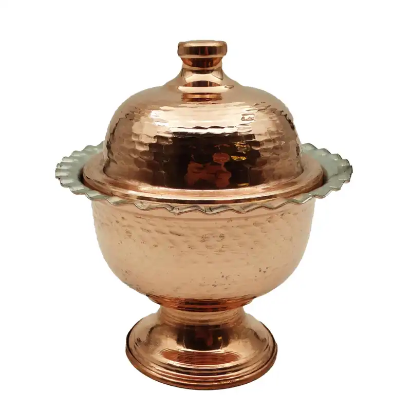 قندان مسی مدل پایه دار کد Mes 08