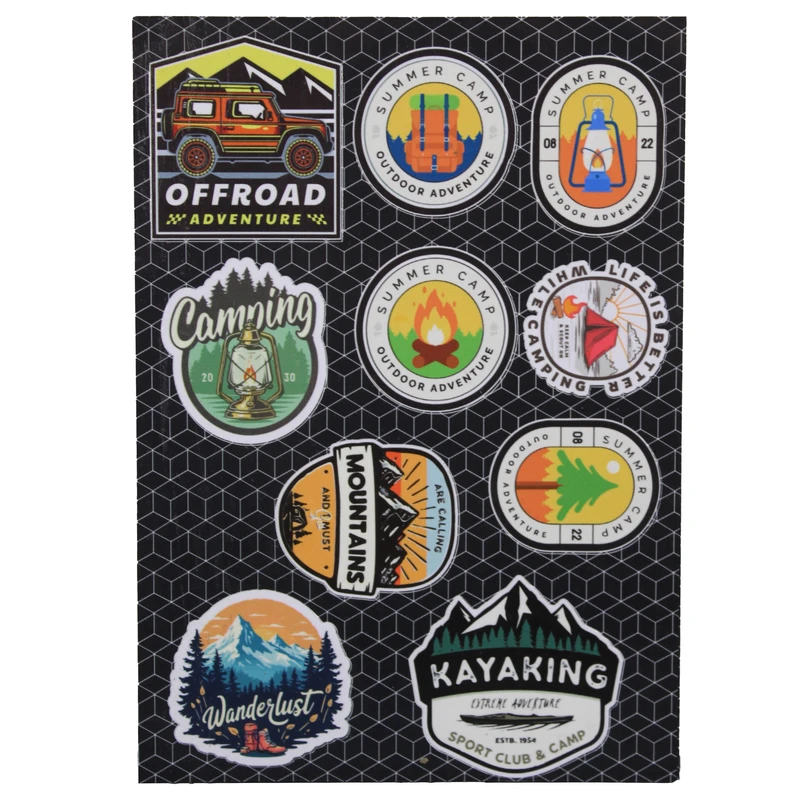 برچسب مدل برش خورده طرح طبیعت گردی و کمپینگ کد 01