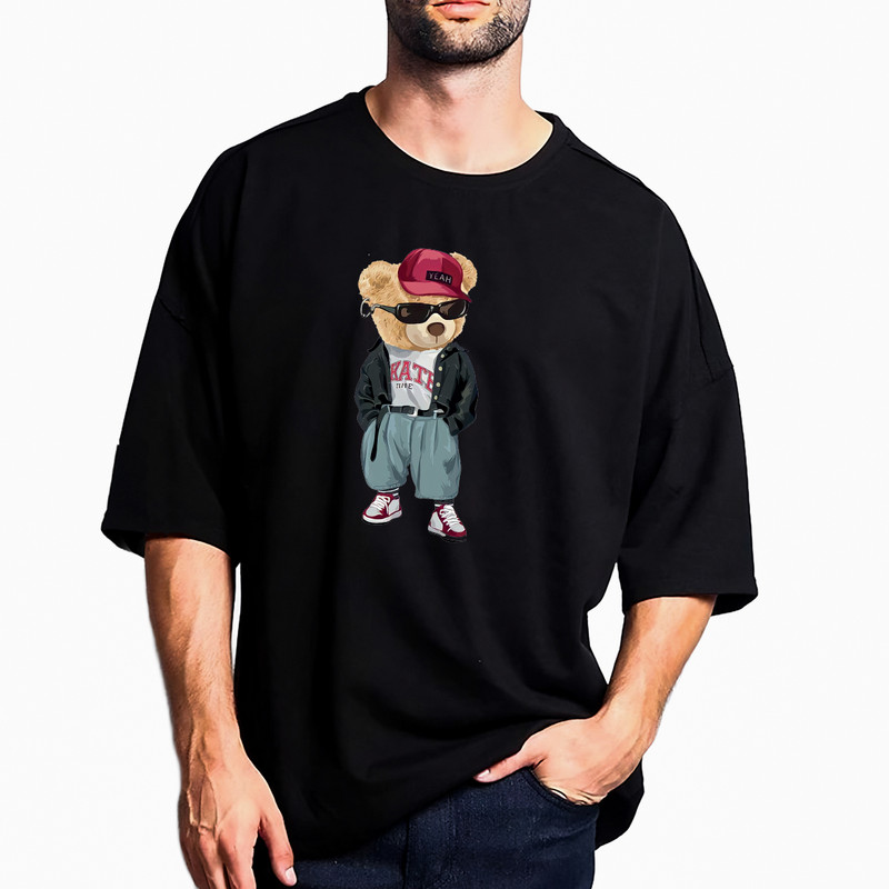 تی شرت اورسایز آستین کوتاه مردانه مدل تدی 201
