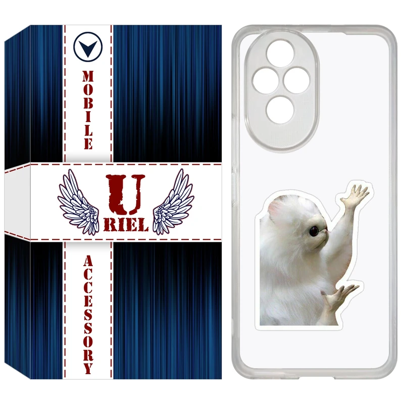 کاور یوریل مدل Clear کد 89 طرح میمون سفید مناسب برای گوشی موبایل آنر 200