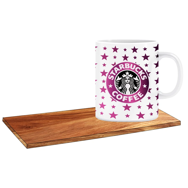 ماگ ال ایکس پی طرح star bucks کد 220 به همراه زیر لیوانی