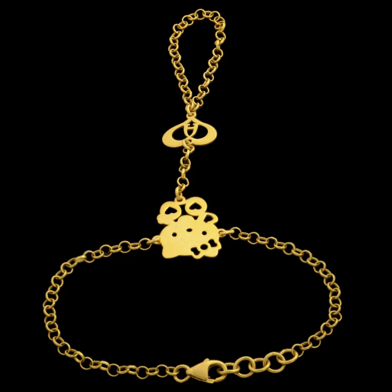 دستبند تمیمه طلا 18 عیار دخترانه طلای مستجابی مدل کیتی A کد 5231