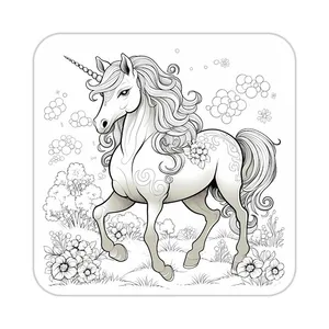 زیر لیوانی کاکتی طرح اسب تک شاخ و یونیکورن مدل mp31828