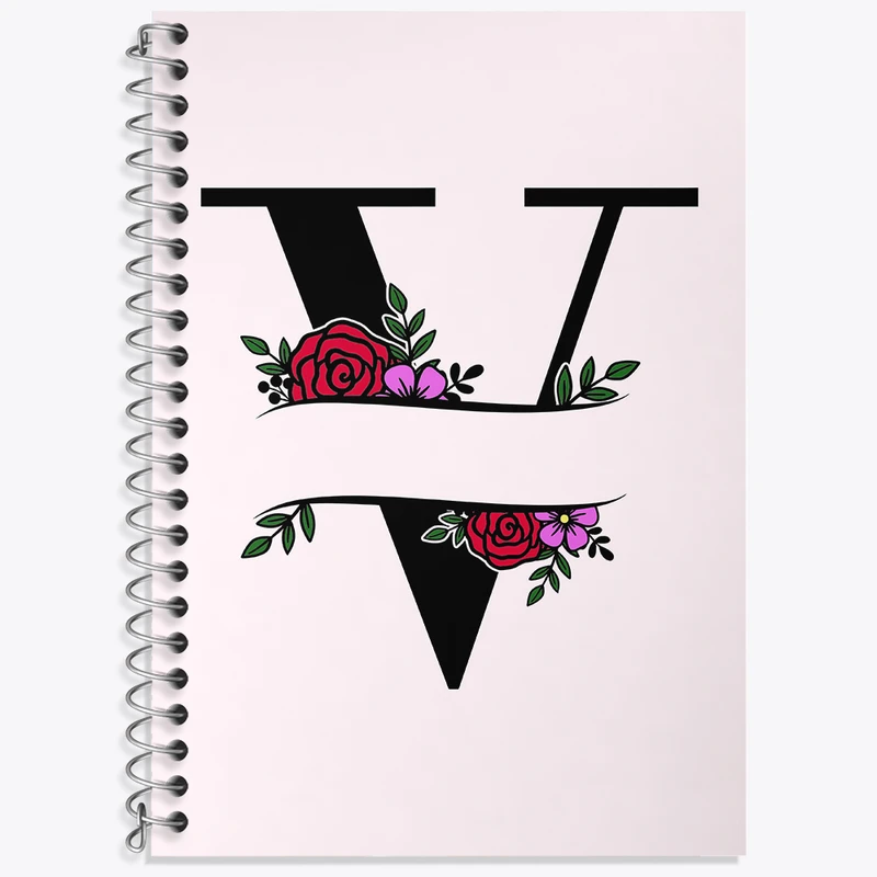 دفتر نت موسیقی 50 برگ خندالو طرح حرف V کد N3336