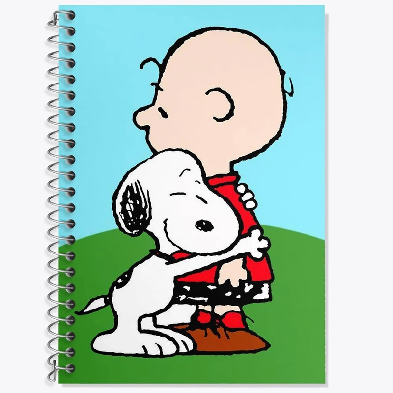 دفتر زبان 50 برگ خندالو مدل سه خط طرح انیمیشن اسنوپی Snoopy کد 13877