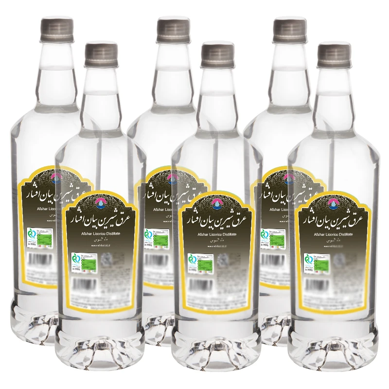 عرق شیرین بیان افشار - 1 لیتر بسته 6 عددی