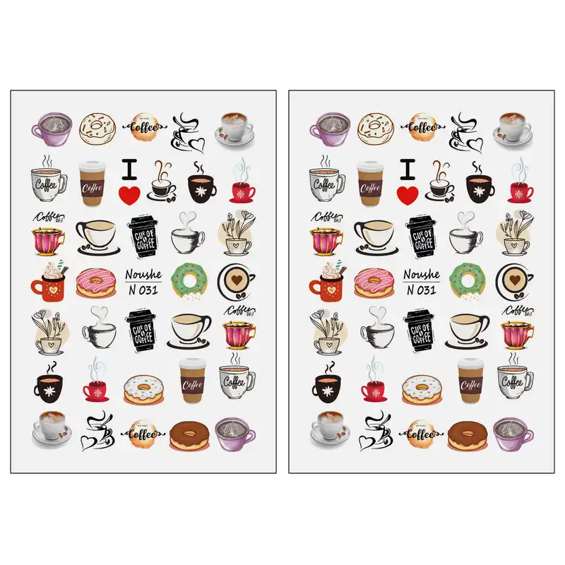 برچسب لنز ناخن مدل قهوه کد N031 مجموعه 2 عددی