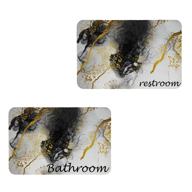   پادری طرح  Restroom & Bathroom کد 8759 سایز 60x40 سانتی متر مجموعه دو عددی