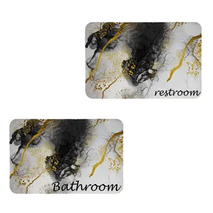  پادری طرح  Restroom & Bathroom کد 8759 سایز 80x50 سانتی متر مجموعه دو عددی